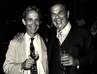 [Photo of Entertainer Joel Grey and Hotelier Richard Swig]