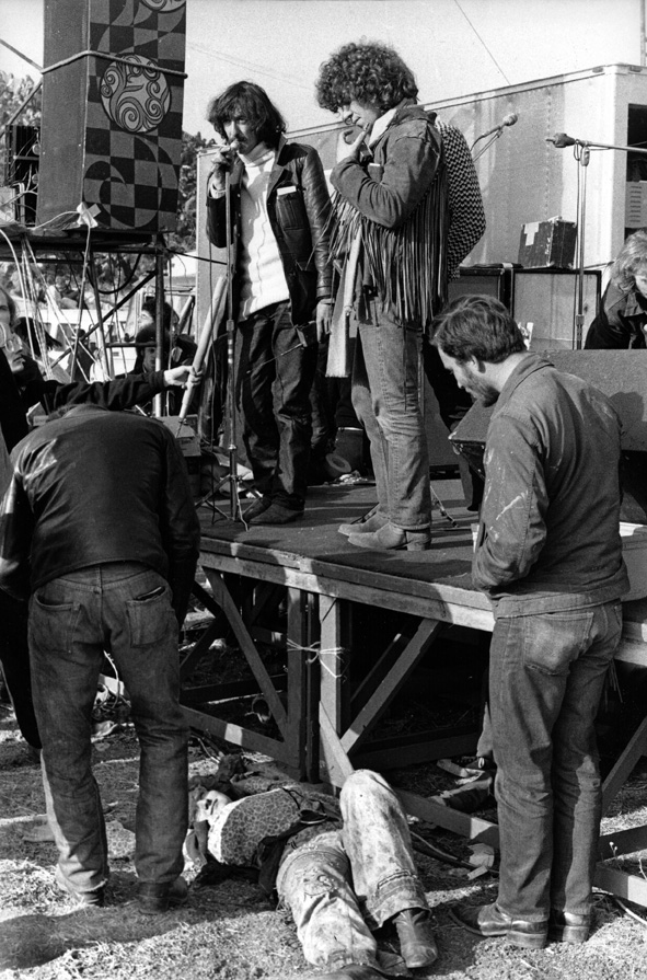 Photo: Rolling Stones Tour Manager Sam Cutler at Altamont with Michael Lang