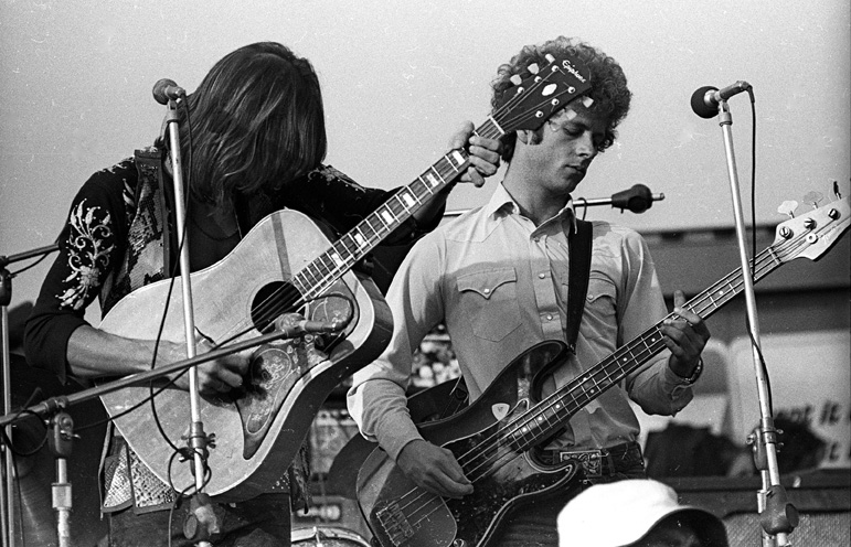 photo: Gram Parsons and Chris Hillmanof the The Flying Buritto Brothers at The Altamont Speedway