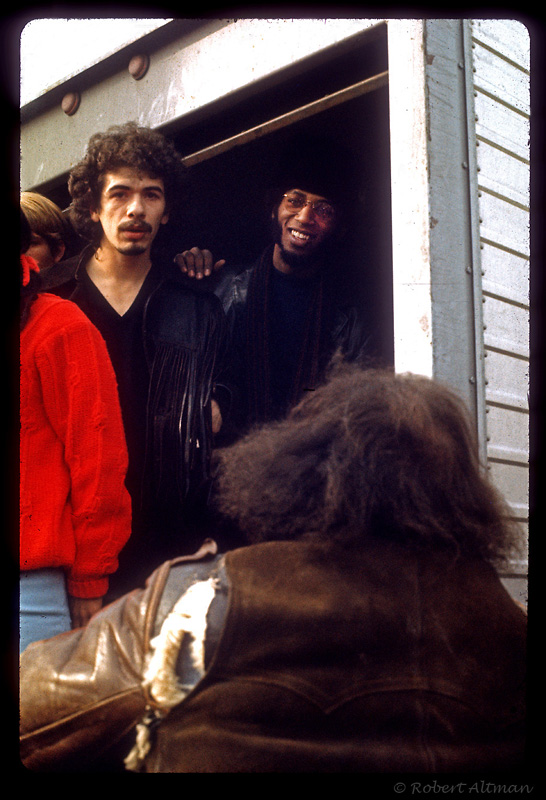 photo:  Carlos Santana<br>
    backstage at The Altamont Speedway 